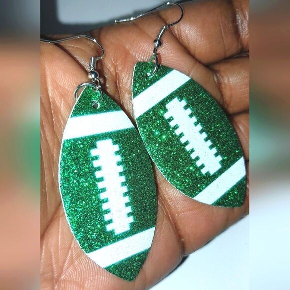 Super cute football dangle earrings - Picture 6 of 7